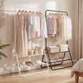 thumbnail image 4 of Costway Heavy Duty Clothes Rack Metal Garment Rack with Hanging Rod and Storage Shelves Black, 4 of 10