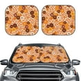 thumbnail image 2 of Balery Hippie Ditsy Floral Sun Shield 2 Pack For Car Front Windows Foldable Sun Visor Protector Blocks Max Uv Rays And Keeps Your Vehicle Cool For Most Sedans Suv Truck, 2 of 7