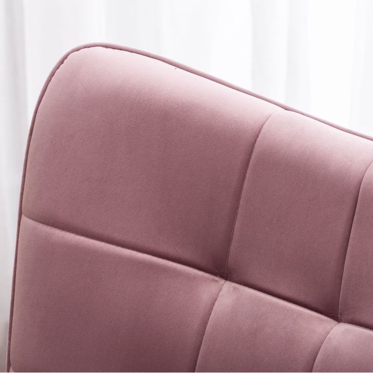 Roundhill Furniture Leiria Velvet Tufted Chair, Mauve photo 7