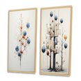 thumbnail image 3 of Designart "Vintage Tree of Wisdom Geometric I" Modern Geometric Framed Wall Art Set Of 2 - Modern Blue Frame Gallery Set For Office Decor, 3 of 6