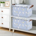 thumbnail image 2 of Yayeee Foldable Storage Basket for Shelves Waterproof Cloth Bins with Handles, Blue Cartoon Rabbit Pattern, 2 of 7