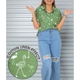 thumbnail image 3 of LA LEELA Hawaiian Shirts Womens Cotton Linen Effect Summer Button Down Holiday Beach Party Tropical Vacation Casual Shirt Short Sleeve Tunics Blouses for Women S Olive, Flamingo, 3 of 4