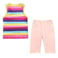 thumbnail image 3 of OGLCCG Girls 2 Pieces Outfits Summer Striped Sleeveless Tank Tops and Capri Pants Casual Matching Vacation Beach Lounge Sets 1-12 Years, 3 of 5
