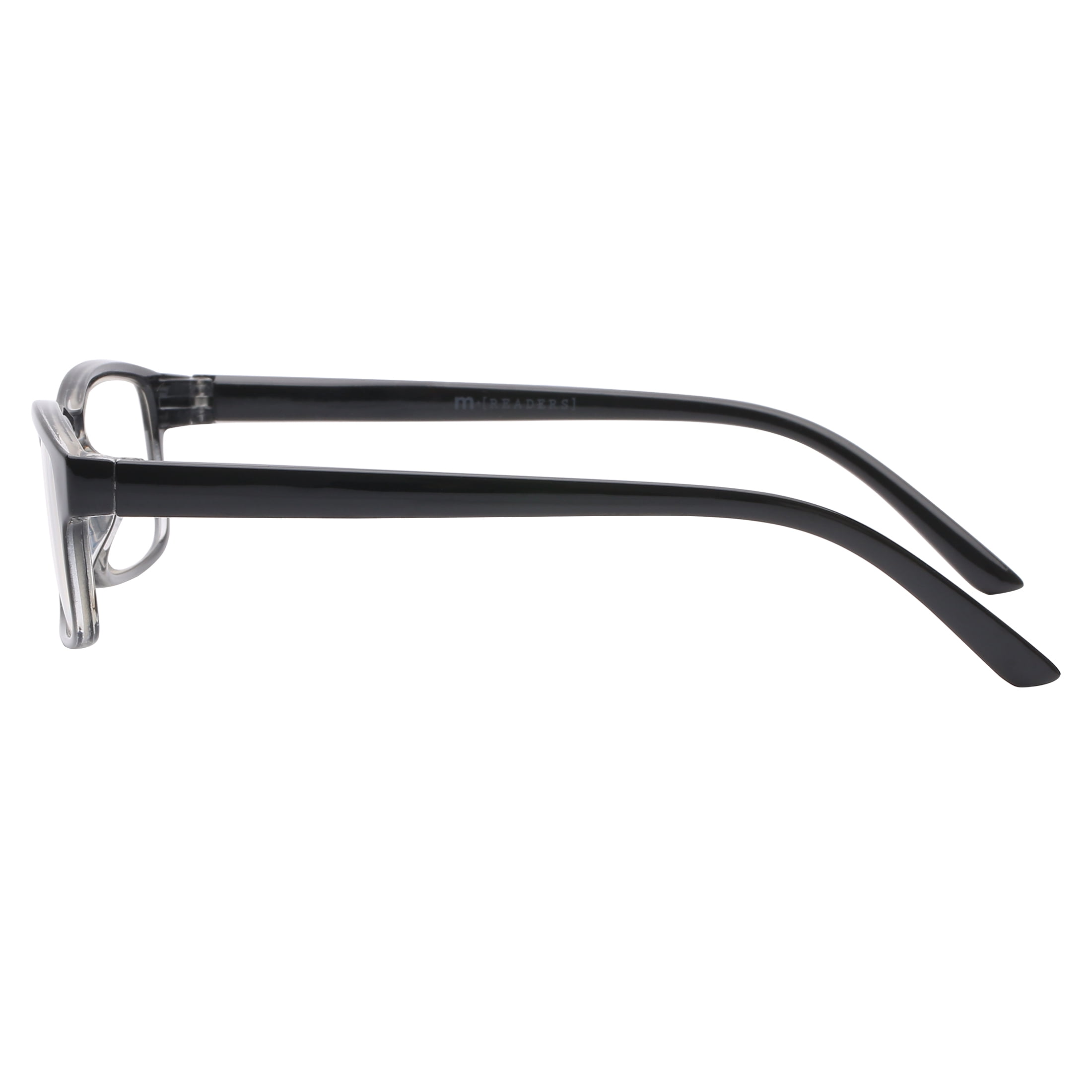 M+ Men's Scratch Resistant Fraizer +1.50 Rectangle Reading Glasses with Case, Black