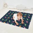 thumbnail image 2 of DarkBlue Cartoon Dinosaurs Pattern Blanket,Comfortable Soft Flannel Throw Blanket,All Season,Warm Lightweight Blankets for Sofa Bed Couch Living Room Chair,30"x40", 2 of 4