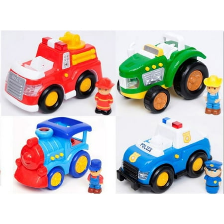 Kid Connection Light and Sound Vehicle Bundle Police Vehicle Playset (4 Pieces)