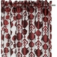 thumbnail image 2 of Moroccan Accents by Kate Aurora 1 Piece Rod Pocket Clipped Elegant Sheer Curtain Panel - Burgundy, 2 of 4
