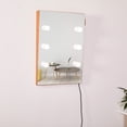 thumbnail image 6 of DeeHome Wooden Wall Vanity Mirror Makeup Mirror Dressing Mirror with LED Bulbs, 6 of 8