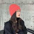 thumbnail image 2 of Knitted Beanies for Women Fisherman Beanie Roll Up Edge Bonnet Skull Cap Warm Bucket Hat Fall Winter Cap Ski Travel, 2 of 7