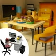 thumbnail image 4 of Miniatura de mesa y silla de oficina, juguete de simulación, modelo educativo, juguete creativo para niños, decoración de casa de muñecas, simulación muñeca de flor blanca, 4 of 7