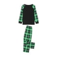 thumbnail image 6 of Family Matching Christmas Pajamas, Elf Letter Print Long-Sleeved Tops + Plaid Pattern Trousers Glow at Night Sleepwear, 6 of 9