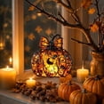 thumbnail image 6 of Halloween Stained-Glass Style Pumpkin Suncatcher Ornament, Double Sided Acrylic Window Pumpkin Suncatcher, Vintage Fall Wall Hanging Ornament for Home Decor, 6 of 8