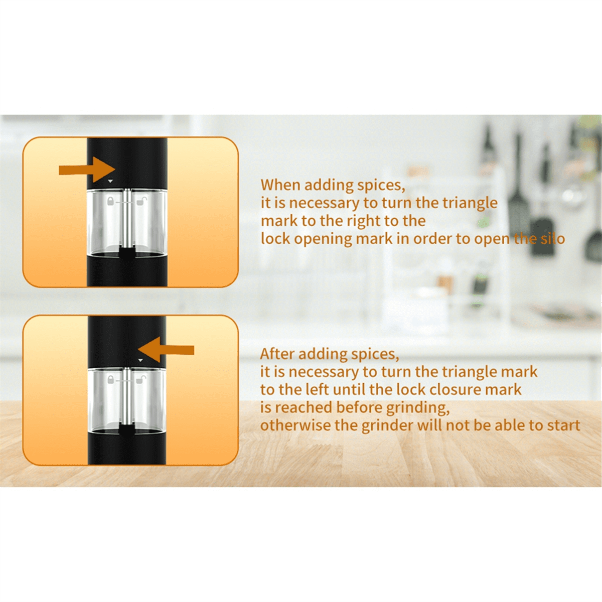 Electric Salt and Pepper Grinder Set Automatic Salt Pepper Mill Grinder Adjustable Coarseness Battery Powered LED Light