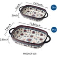 thumbnail image 2 of ONECCI Baking Dish Ceramic Baking Pan Blue Casserole Dish Rectangular Baking Set 2pcs Bakeware Sets Lasagna Pan Baking Dishes for oven (Blue plasma grass), 2 of 7