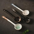 thumbnail image 4 of Asian Retro Soup Spoons, Ceramic Chinese Soup Spoons with Long Handle, Japanese Ramen Spoons for Soup Ramen Noodles Wonton Cereal, 4 of 13