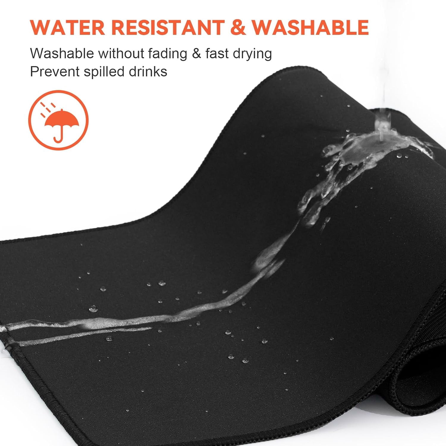 2 Pack Black Mouse Pad Gaming Keyboard Pad 31.5 x 11.8in Large Computer Mouse Pad with Anti-Slip Rubber Base and Stitched Edges, Extended Mouse Mat Gaming Working