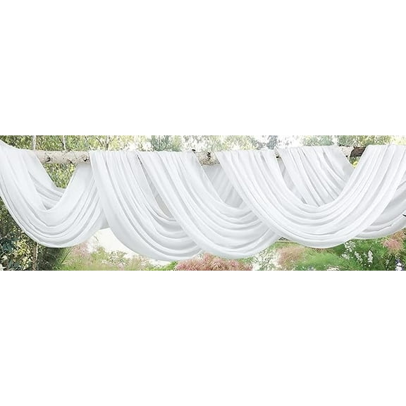 WARM HOME DESIGNS 10 Yards White Chiffon Fabric for Kitchen or Wedding Arch Decorations. CF 360 WHITE