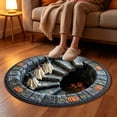 thumbnail image 4 of 3D Halloween Rug, Candy Corn Abyss Quilted Round Mat, Halloween Quilted Round Rug 3D Illusion, Soft & Durable Fabric Non- Modern Home Decor (40cm/15.75in,60cm/23.62in,80cm/31.5in, Style ), 4 of 7
