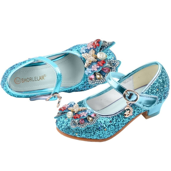 ATOGUTA Little Girls Dress Shoes Low Heel Princess Flats Wedding Party Glitter Shoes for Kids Toddler