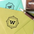 thumbnail image 2 of Printtoo Square Swirl Border Alphabet W Monogram Wood Mounted Rubber Stamp Office Stationary, 2 of 5