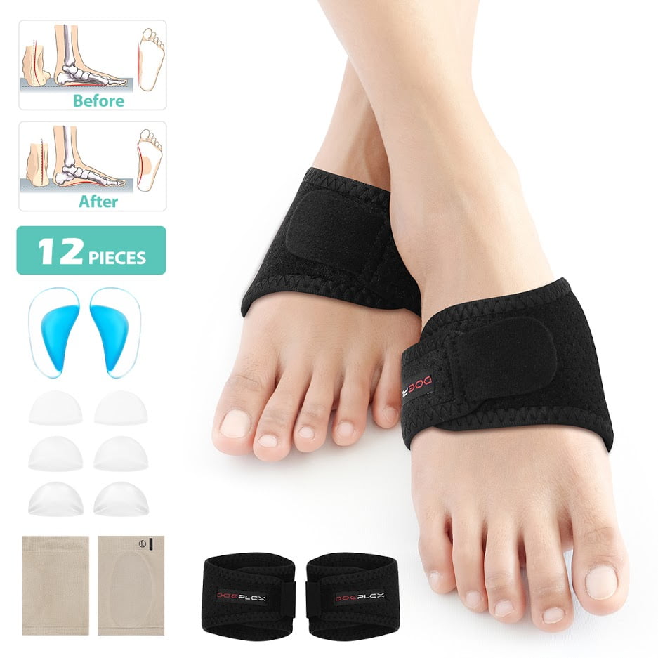 Doeplex Arch Support Brace 12 Pieces, Adjustable Cushions for Men Women