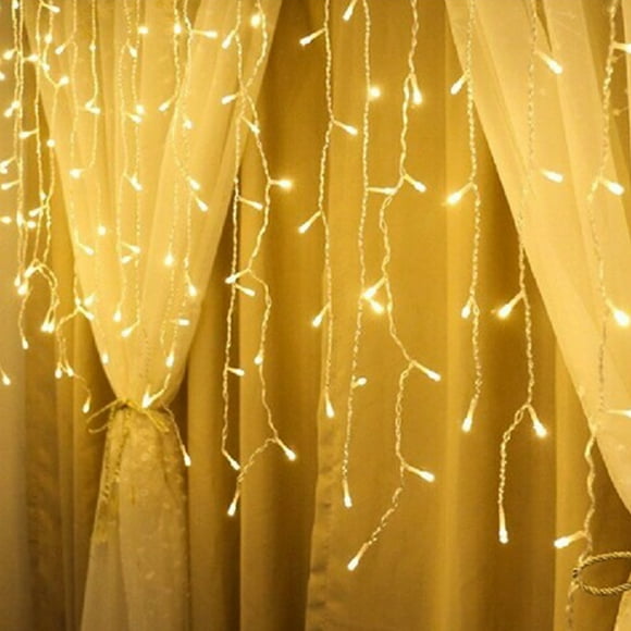 Serie de Luces La Merced Navideña Luz Led Cálida Destellos Cable Transparente