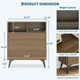 thumbnail image 2 of Armoire de Rangement Cannelée, Buffet Bahut avec Rangement et Tablettes Ajustables pour Salon, Cuisine, Entrée, Brun Noix, 2 of 7
