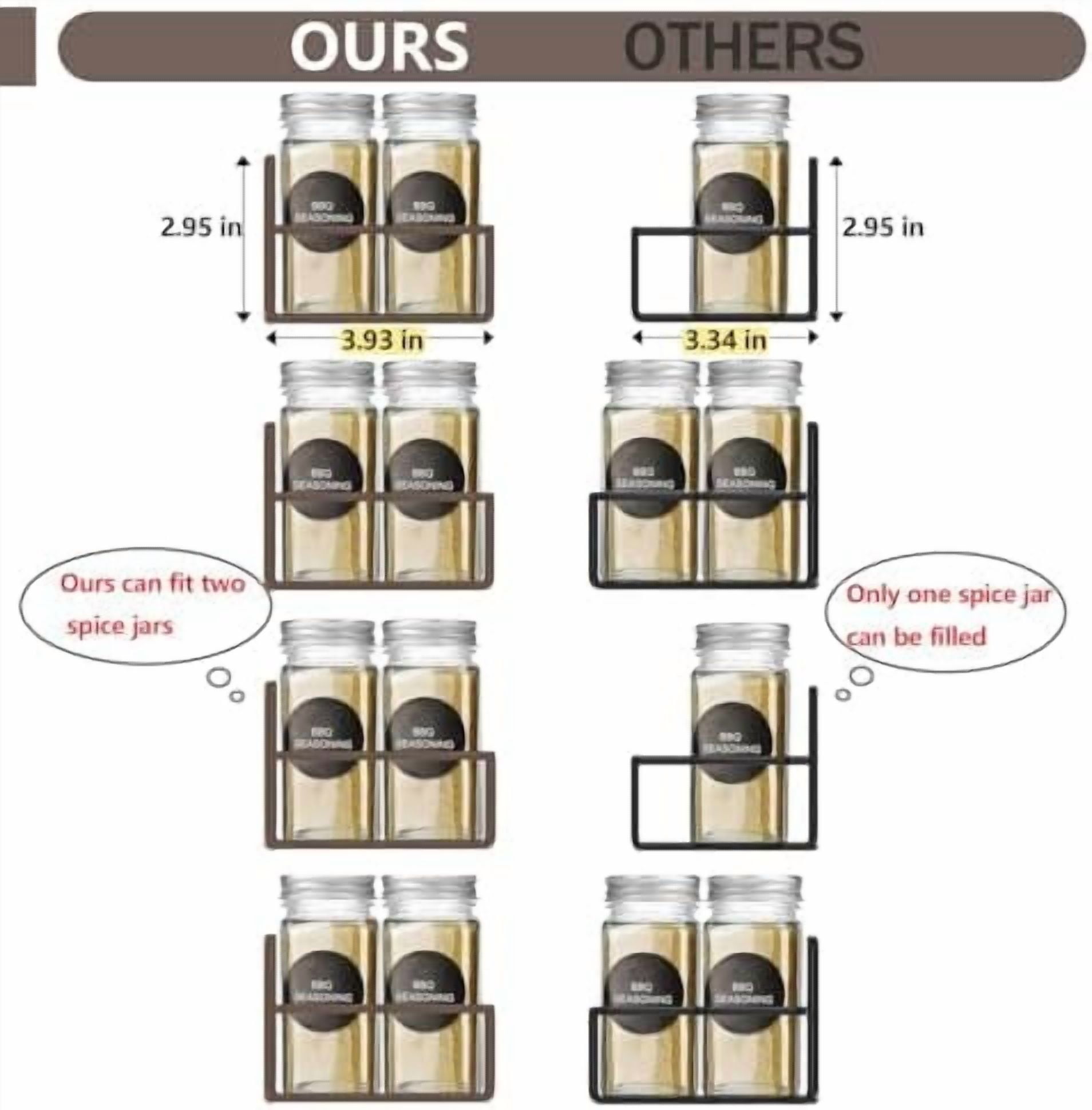 Magnetic Spice Rack for Refrigerator Magnetic Shelves Storage Seasoning Organizer for Fridge(4pack-Bronze)