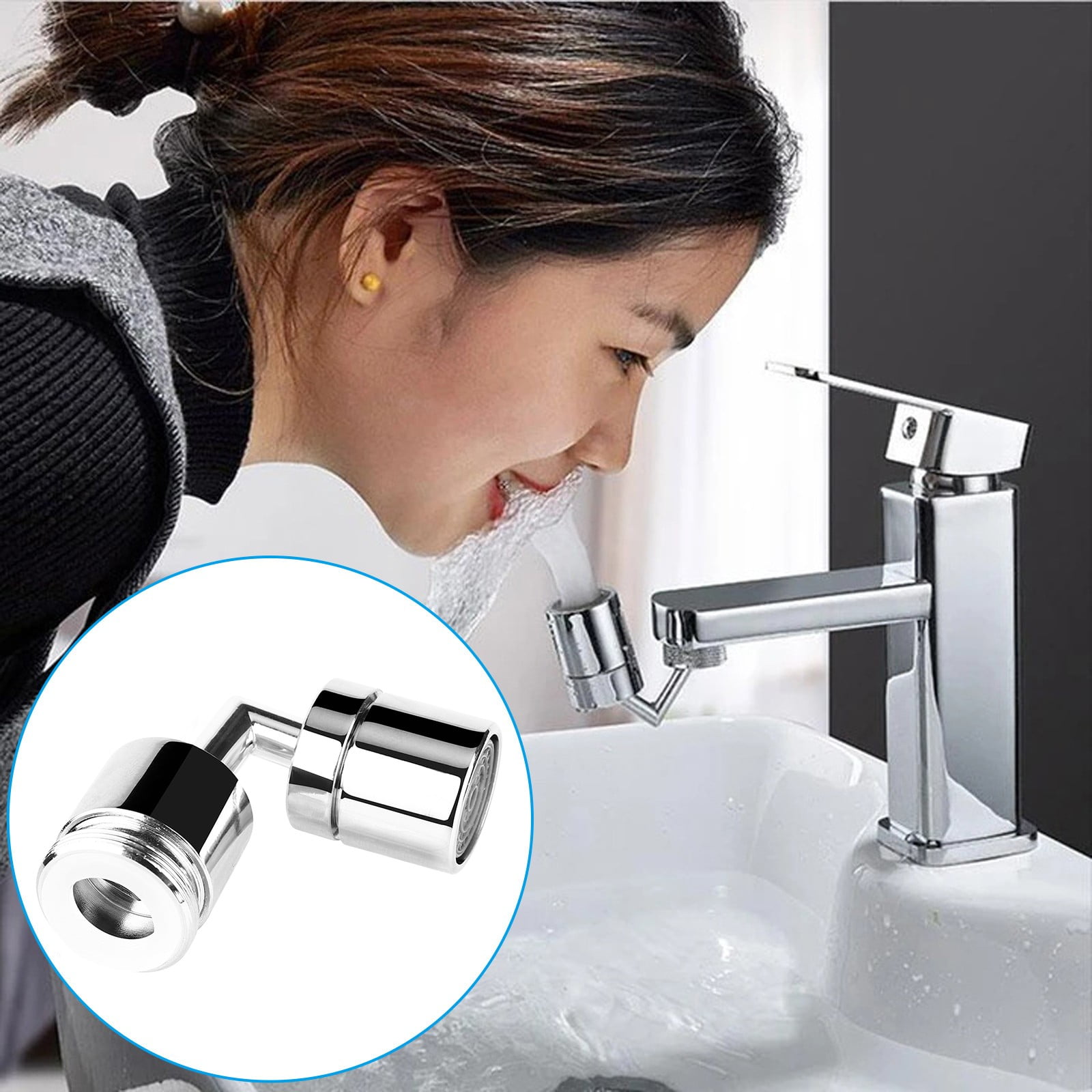 Universal Splash Poof Filter Faucet 720°Rotatable for Kitchen Tap Water Saving Anti-Splash Oxygen-Enriched Foam Faucet Aerator Sink Dual Function Faucet Aerator 