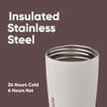 thumbnail image 4 of Vaso de café Owala SmoothSip Slider, aislante, 360 ml, color marrón y blanco, 4 of 5