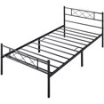 thumbnail image 6 of Alden Design X-Design Headboard & Footboard Metal Twin Bed, Black, 6 of 8