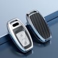 thumbnail image 3 of Key Fob Cover Compatible with Fit for Audi Q5 Q7 S3 S4 S5 S6 S7 S8 SQ5 RS5 RS7 A4 A5 A6 A7, ABS Zinc Alloy, 3 Button, Keyless Key Holder, Keychain, Keychain Case Holder Protector,Silver, 3 of 6