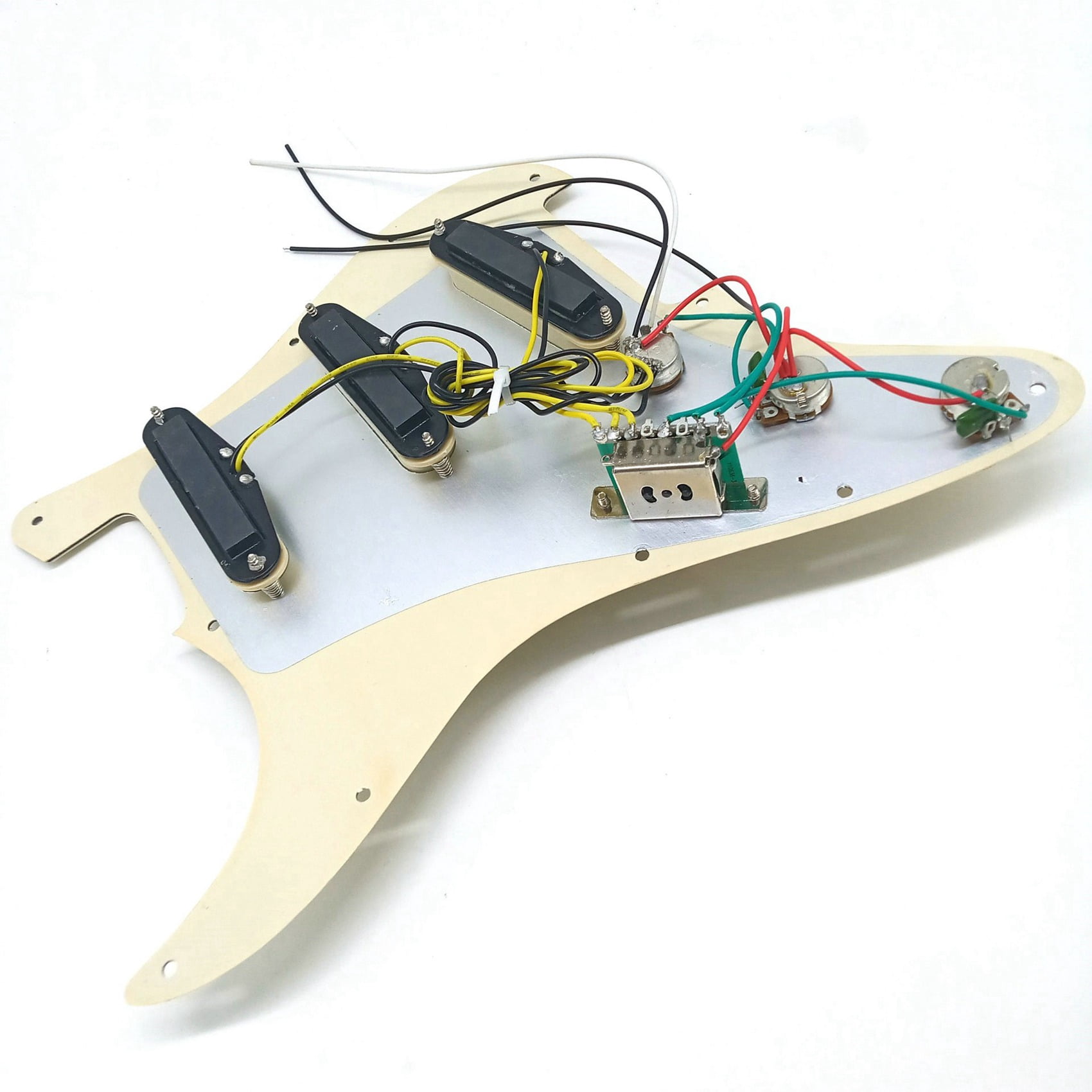 2X Electric Guitar Pickguard Pickups Loaded Prewired Scratch Plate Assembly SSS Yellow