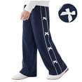 thumbnail image 5 of OGLCCG Tween Girl's 3D Bowknot Sweatpants High Waisted Wide Leg Casual Joggers Pants Loose Y2K Athletic Trousers with Pockets, 5 of 7