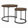 thumbnail image 6 of LIVIZA Modern Nesting Coffee Table Set of 2, 24 in Round Coffee Table for Small Place, End Side Tables Night Stand with Metal Frame，Rustic Brown, 6 of 8