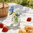 thumbnail image 5 of Rijanmt Handmade Glass Vase with Crystal Flower Decor,2.36" H Mini Glass Planter with Colorful Daisy Floral & Bird,Matching Real Flower Arrangements,For Home Office Table Centerpieces,Gift for Mom,A, 5 of 6