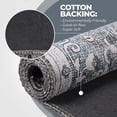 thumbnail image 5 of BNM Floral Scroll Border Washable Indoor Area Rug, 5' x 7' 6", Gray, 5 of 12