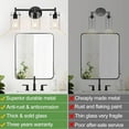Binsuca Bathroom Light Fixtures, 3-Light Matte Black Bathroom Vanity ...