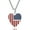 Silver, variant on U7 American Flag Necklace Red Heart Enamel Pendant Stainless Steel Patriotic National/Independence Day July 4th Gift Necklace For Men Women