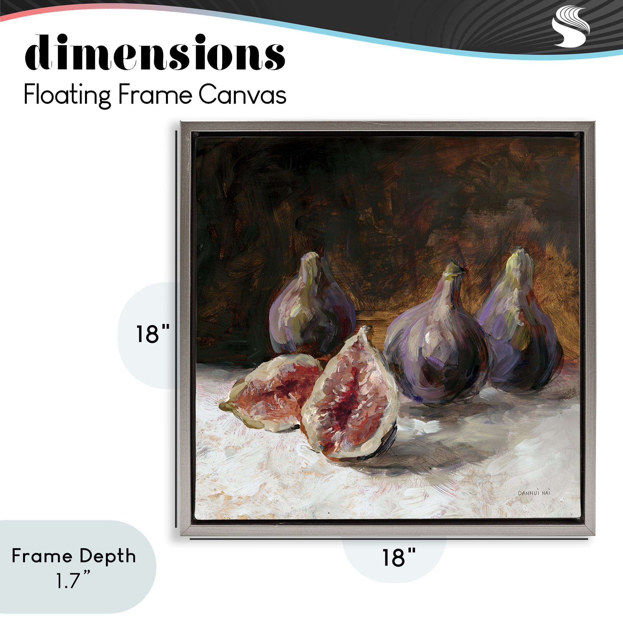 Stupell Industries Rustic Fig Still Life Gray Framed Floater Canvas Wall Art, design by Danhui Nai