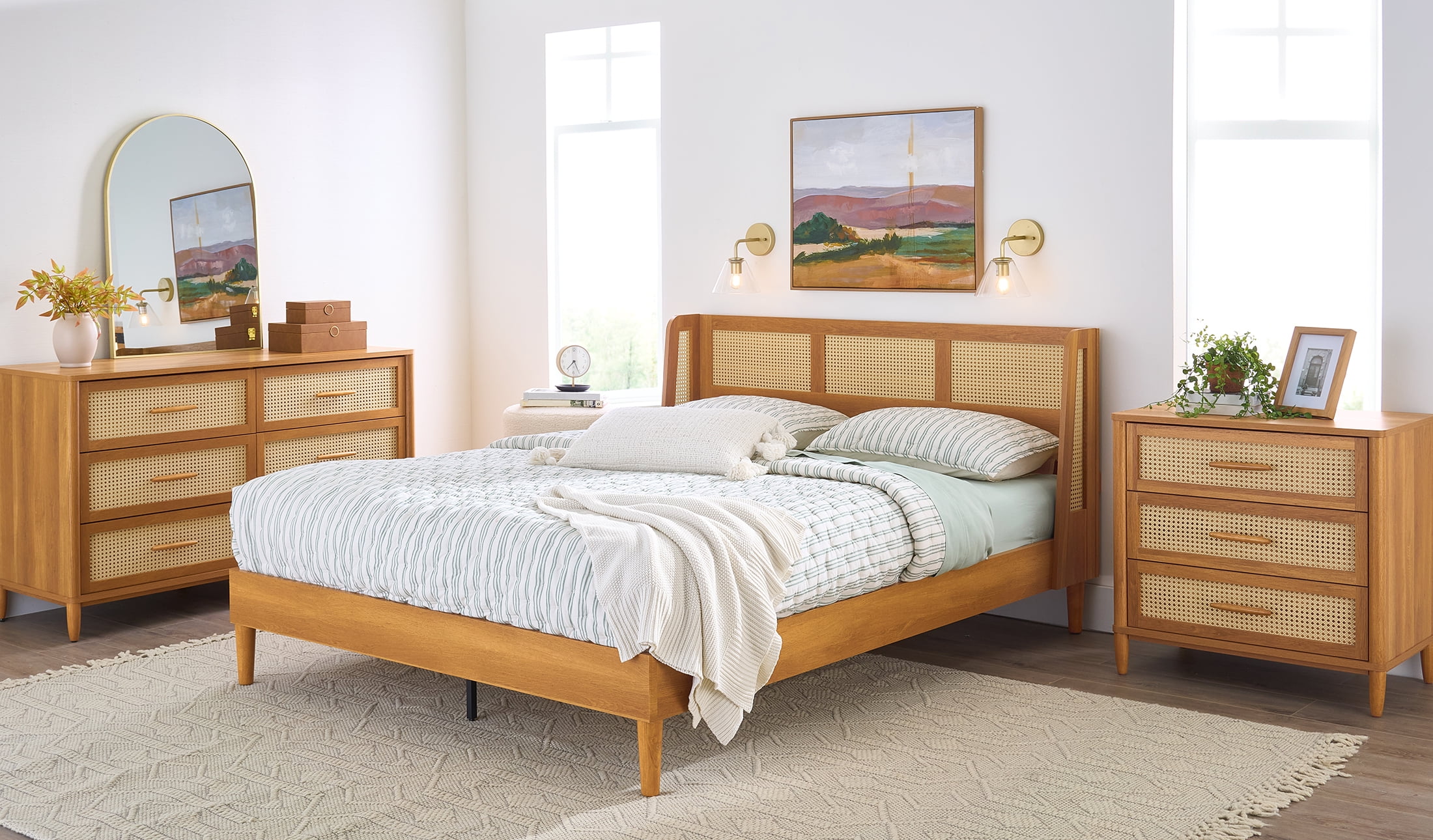 Better Homes & Gardens Springwood Caning King Platform Bed With