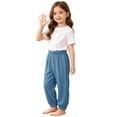 thumbnail image 6 of SHTXOZHI Toddler Boys Girls Comfortable Joggers Elastic High Waist Beach Pants Vacation Going-Out Solid Color Bottoms, 6 of 9