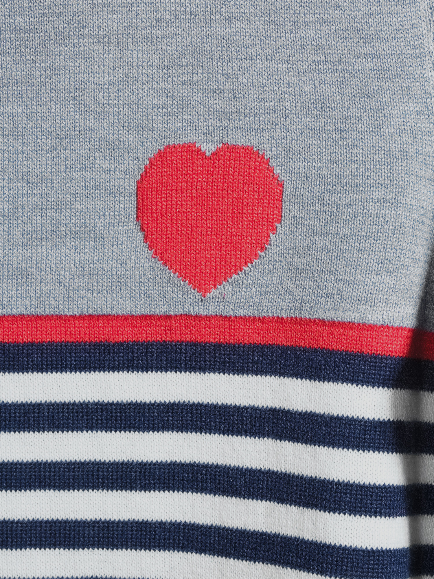 EV1 from Ellen DeGeneres Heart Stripe Hi-Low Sweater Women's