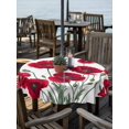 thumbnail image 2 of Outdoor Tablecloth with Umbrella Hole for Patio/Picnic/Party/Camping, Red Poppy Waterproof Table Cloth Round Cover Washable, Spring Summer Farmhouse Flowers Watercolor (Dia 60"), 2 of 8