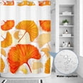 thumbnail image 2 of No Hook Shower Curtain, Burnt Orange Leaves Shower Curtains for Bathroom with See Through Top Window, Elegant Botanical Vintage Art Waterproof & Washable Bath Curtain Stall 48"x72", 2 of 9