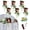 Red, variant on 6-Pack Red Artificial Flower Chair Back Decor, Wedding Aisle Chair Decorations with Ribbons and Fastening Accessories
