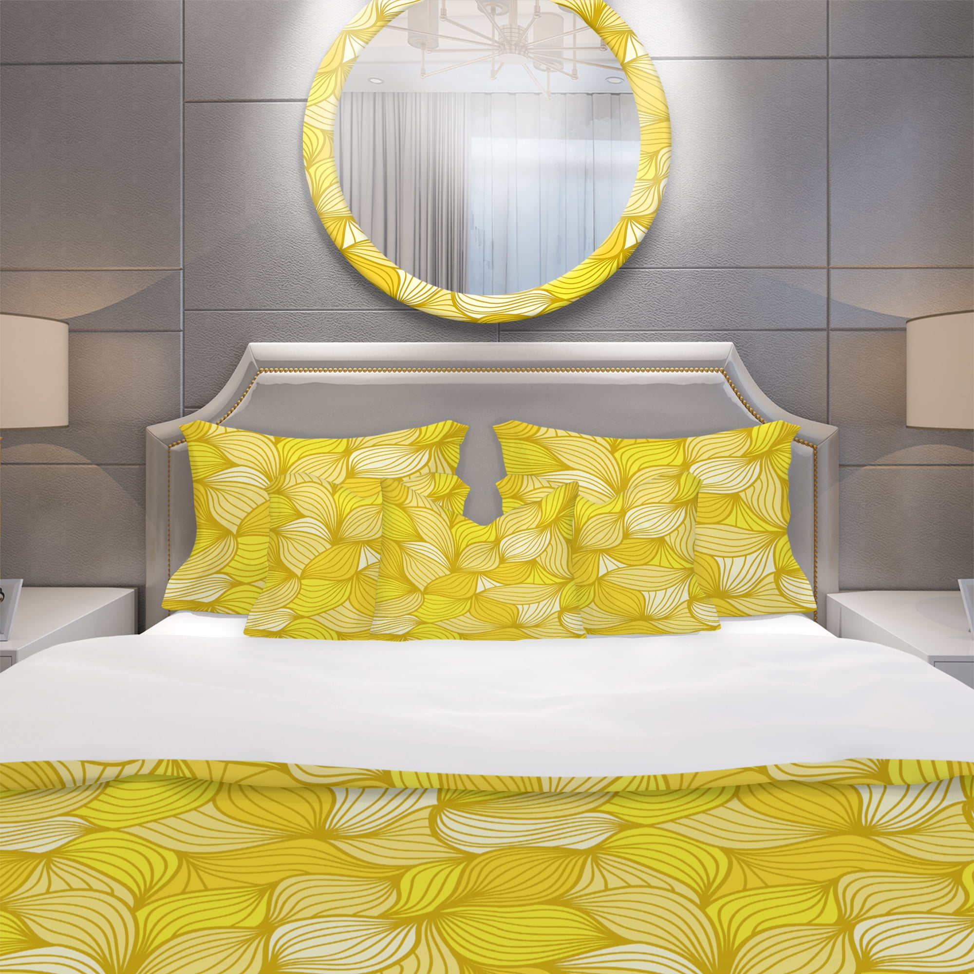 Designart 'Hand-Drawn Pattern with Waves' Bohemian & Eclectic Duvet Cover Set