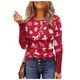 thumbnail image 2 of Pntutb Mujeres Bottons Crop Workout Navidad Impresión Encaje Costura Manga larga Sexy tops Pntutb Pntutb-4928, 2 of 6