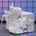 thumbnail image 2 of Xudanell Toddler Sneakers Light Luminous Shoes Slip on Baby Boy Shoes for Athletic Little Kid Platform Boys Sneakers, 2 of 9