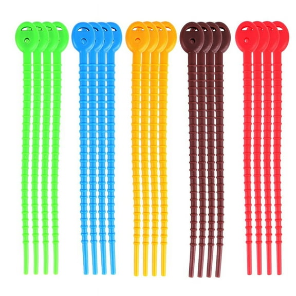 20 PCS Silicone Cable Ties, Zip Ties, Bag Seal Clips, , Bread Ties, Rubber Twist Ties y11765